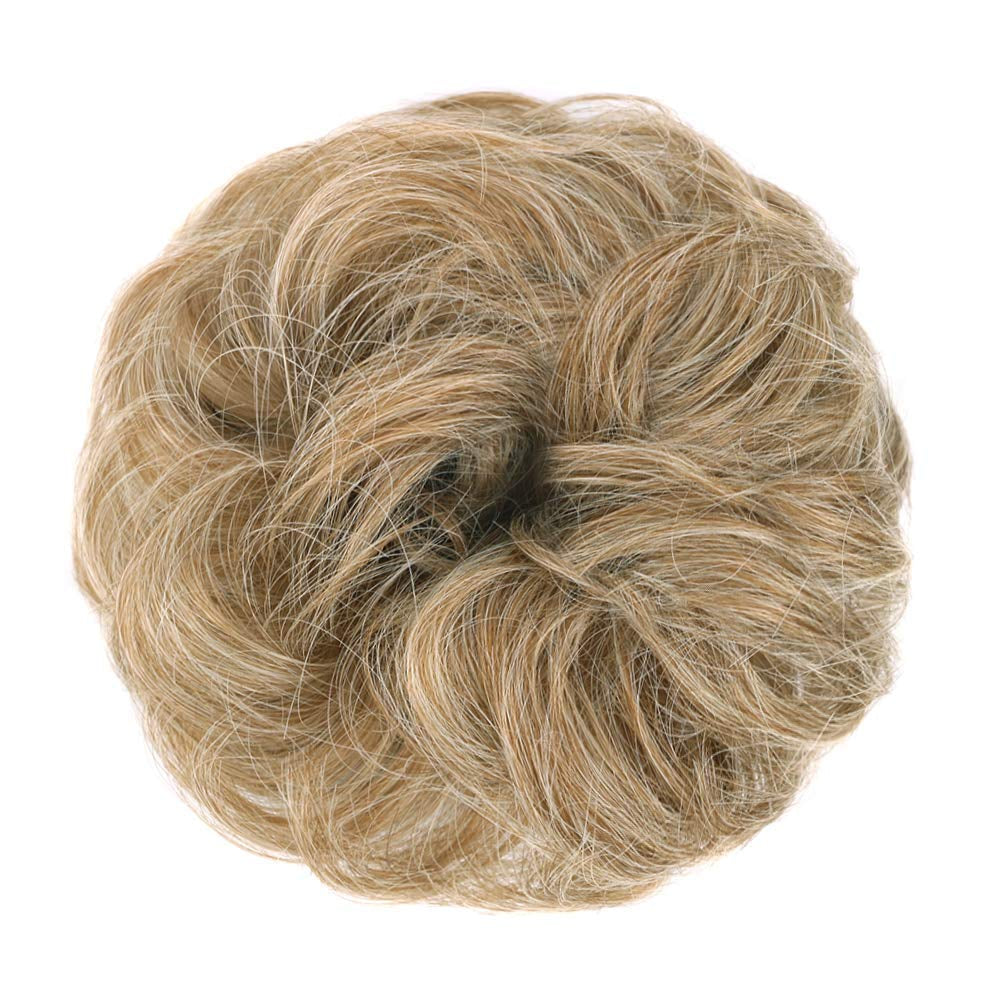 1PCS Messy Hair Bun Hair Scrunchies Extension Curly Wavy Messy Synthetic Chignon for Women (27/613#)