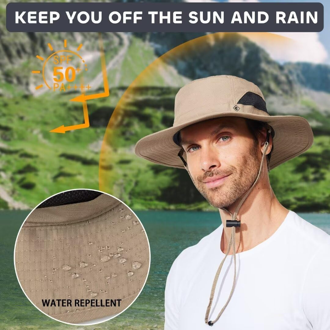Fishing Hat for Mens Sun Hat Wide Brim Bucket Hat SPF UV Protection XL XXL Large Size Big Head Hiking Beach Safari