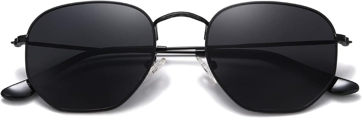 Polarized Hexagon Sunglasses for Women Men Polygon Square Sun Glasses UV400 Protection Metal Frame