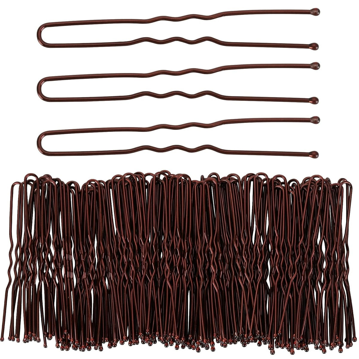 300 Hair Bun Bobby Pins U Shaped Pin Hair Grips to Clip Ballet Hair Net for Women 6 CM/2.3 Inch Brown