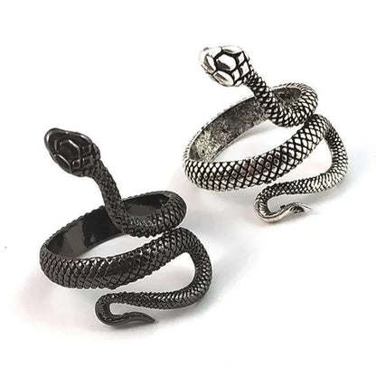 12/8/5/2/1Pcs: Lnnovative snake ring, movable mouth ring, Old gold, old silver, rose gold, gold, gun black，silver,6colors to choose from