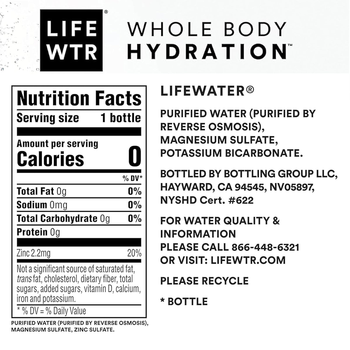 Premium Purified Water Ph Balanced with Electrolytes, 100% Recycled Plastic Bottles, 16.9 Fl Oz Bottles, 500Ml (Pack of 12)