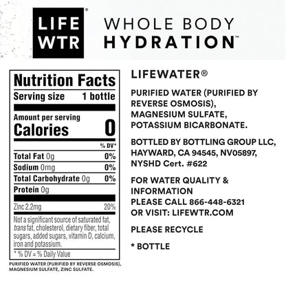 Premium Purified Water Ph Balanced with Electrolytes, 100% Recycled Plastic Bottles, 16.9 Fl Oz Bottles, 500Ml (Pack of 12)