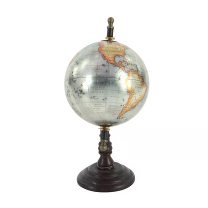 10 In. Brown Mango Wood Decorative Globe