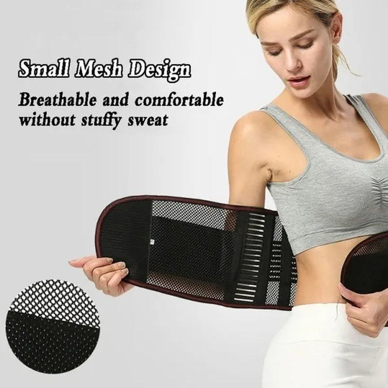 Adjustable Tourmaline Back Support Belt Brace Self-heating Magnetic Therapy Double Pull Waist Support Belt