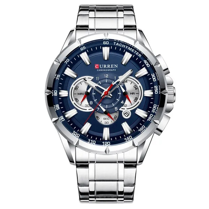 CURREN 8363 Watches For Men Luxury Chronograph Calendar Day Quartz Full Steel Men's Wristwatch