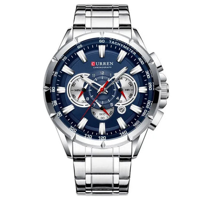 CURREN 8363 Watches For Men Luxury Chronograph Calendar Day Quartz Full Steel Men's Wristwatch