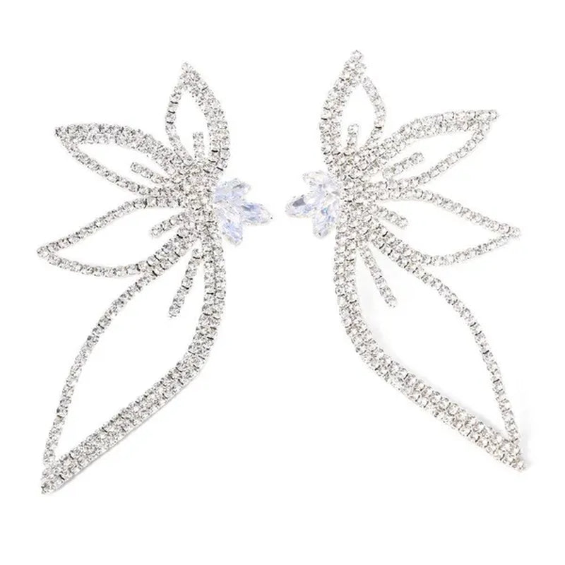 New Exaggerated Rhombus Glitter Crystal Diamond Earrings Creative Fashion Ladies Pendant Earrings Jewelry