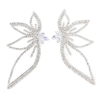 New Exaggerated Rhombus Glitter Crystal Diamond Earrings Creative Fashion Ladies Pendant Earrings Jewelry
