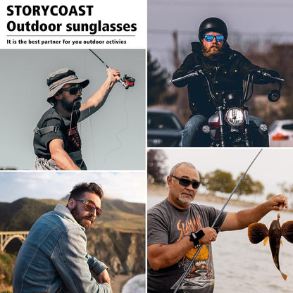 Polarized Sports Sunglasses for Men Women Unbreakable Frame Cycling Fishing Driving