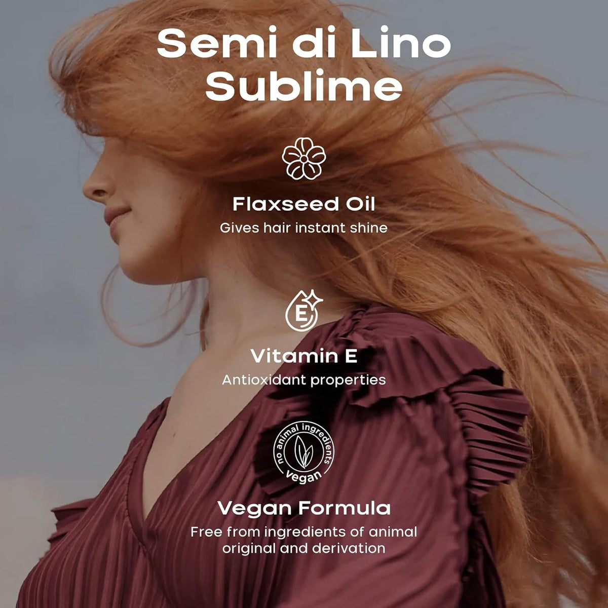 Semi Di Lino Sublime Cristalli Liquidi Hair Oil Serum with Thermal Protection - anti Frizz Hair Serum & Smoothing Heat Protectant Spray with Vitamin E for Frizzy Hair (0.51 Oz / 15 Ml)
