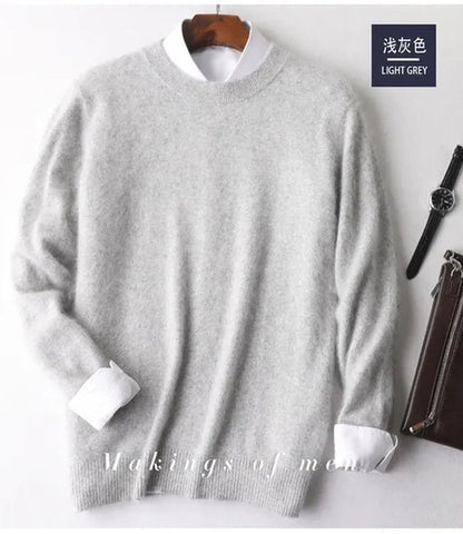 Men's Fashion 100% Wool Pure Mink Cashmere Sweater Men 2020 Autumn Winter Clothes Super Warm Pullover Jumper for Men Long Sleeve Robe Hombre Pull Homme Hiver Mens Sweater Maglione Uomo Suéter Masculino Suéter De Los Hombres Plus Size S-XXXL