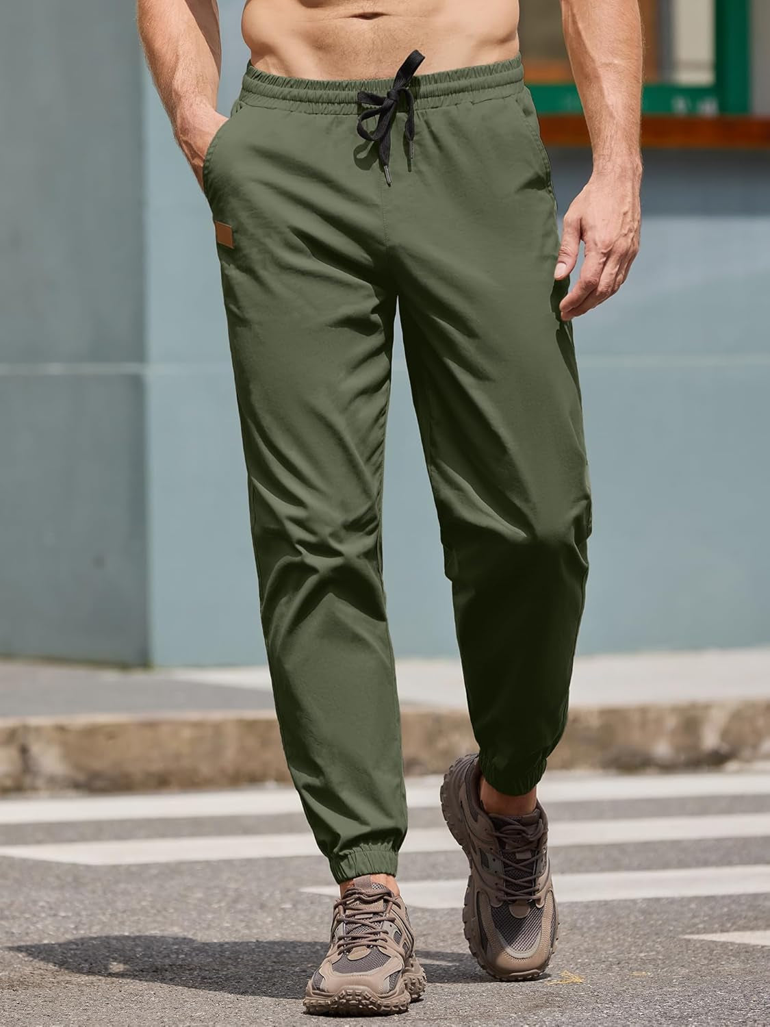Joggers for Men Cotton Drawstring Chino Cargo Pants Hiking Outdoor Twill Track Jogger Sweatpants