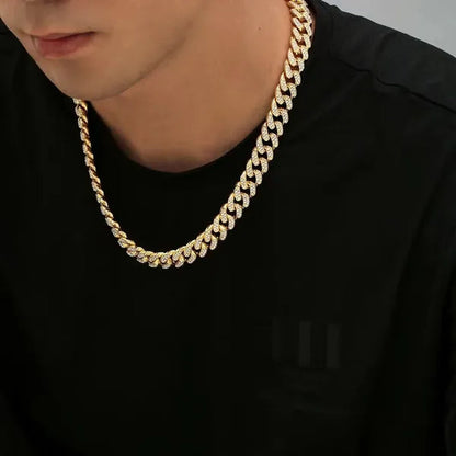 Fashion Hip Hop Iced Out Diamond Full Miami Curb Cuban Chain CZ Bling Rapper Necklaces for Women Men Jewelry