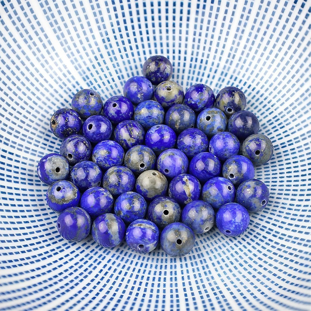 Natural Lapis Lazuli Gemstone Loose Beads round 8Mm Energy Stone Healing Power for Jewelry Making