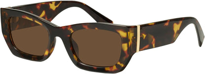 Retro Cat Eye Rectangle Polarized Sunglasses for Women Chunky Style MS52370