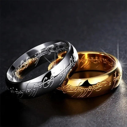 Fashion Jewelry Lord of The Rings Stainless Steel Men Women LOTR The One Band Ring