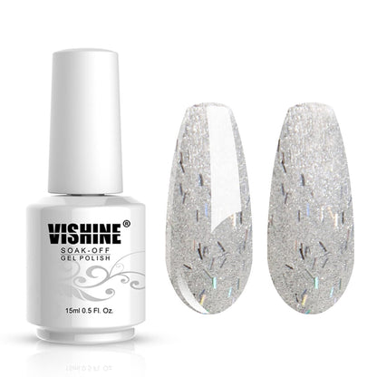 Nail Salon UV Manicure Polish Soak Off Gel Polish Nail Art Glitter White Smoke(788)