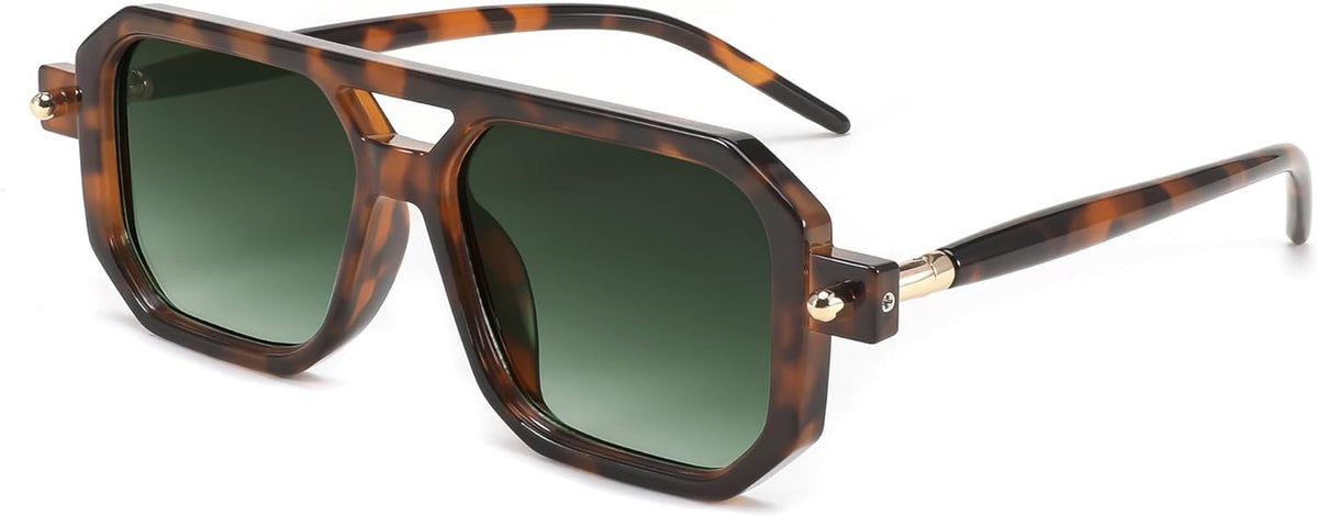 Vintage Square 70s Flat Aviator Sunglasses Women Men Classic Retro Stylish Frame UV400 Sunglasses B2622