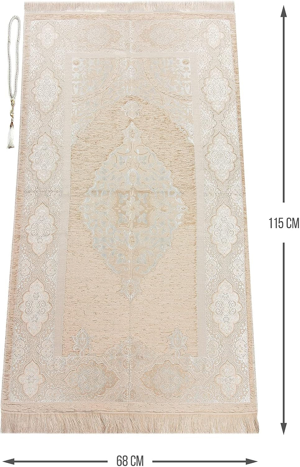 Muslim Dresses for Women, One-Piece Prayer Dress & Prayer Rug & Beads, Islamic Gift Set for Eid Ramadan