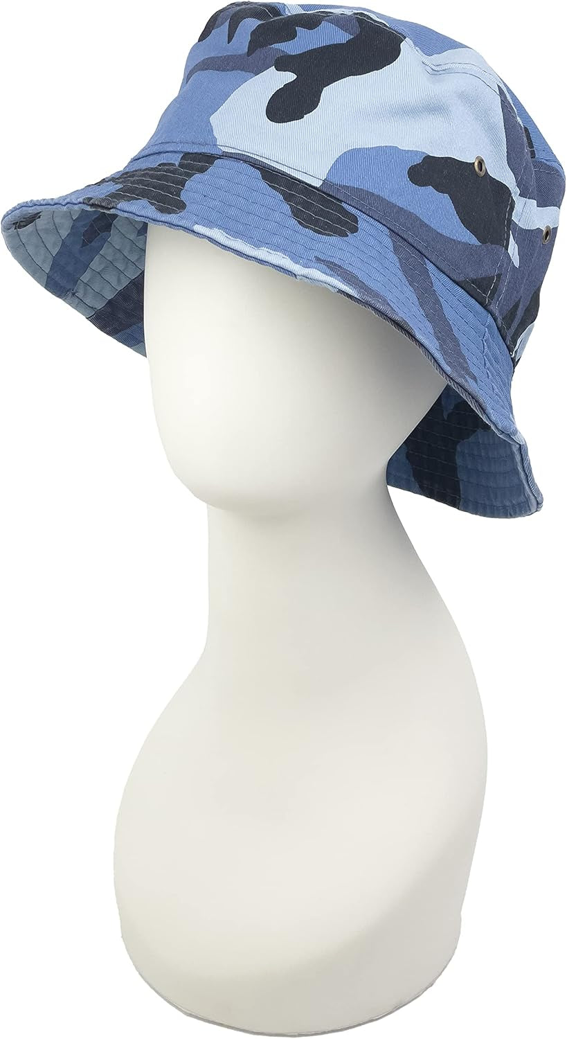 Bucket Hat 100% Cotton & Denim Lightweight Packable Outdoor Summer Beach Fishing Sun Hat