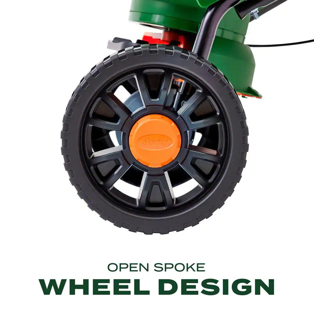 Turf Builder Edgeguard DLX Push Broadcast Spreader Holds up to 15,000 Sq.Ft. for Seed, Fertilizer, Salt, Ice Melt