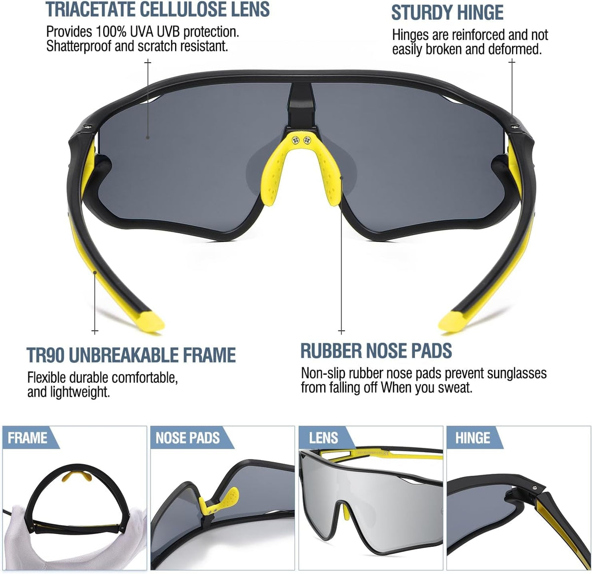 Kids Sunglasses Youth Baseball Sun Glasses Lightweight TR90 Frame UV400 Sports Cycling Shades for Boys Girls DK268
