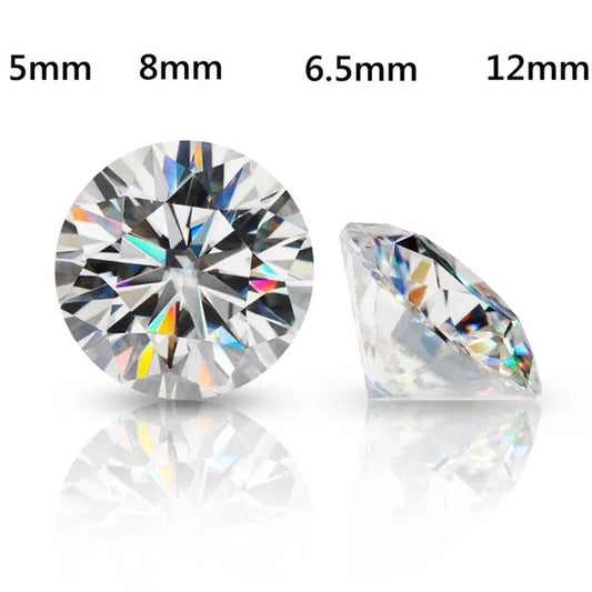 Moissanite 4 colors 5-12MM round high quality cut bare diamond gemstone DIY jewelry making