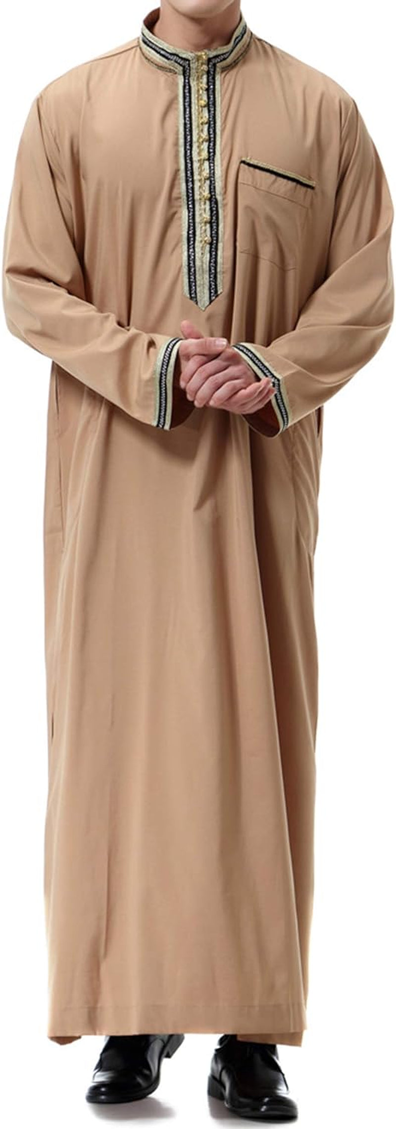 Islamic Mens Clothing Kaftan Maxi-Muslim Male Shirt Long Sleeve Abaya Dubai Cotton…