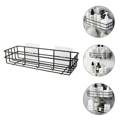 Wall Mounted Hanging Storage Shelf Kitchen Bathroom Shower Storage Rack Punch Free
