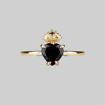 Elegant Exquisite silver plated Ring Sacred Heart Ruby Ring Women's Fashion Engagement Anniversary Zircon Ring