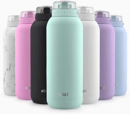 Cooper 32Oz Stainless Steel Water Bottle with Straw and Carry Handle, Double Walled and Vacuum Insulated Metal, Leak Proof Locking Lid with Soft Silicone Spout, Reusable, BPA Free, Yucca