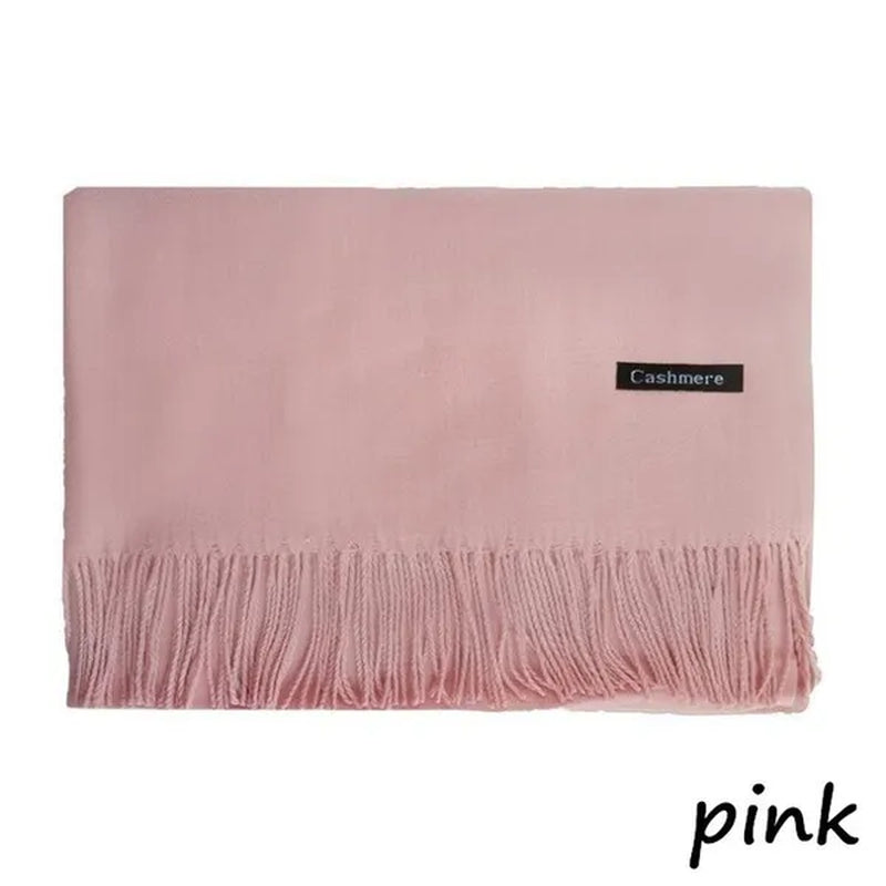 200X*70cm Fashion Solid Color Women Scarf Winter Hijabs Tassels Long Lady Shawls Cashmere Like Pashmina Hijabs Scarves Wraps
