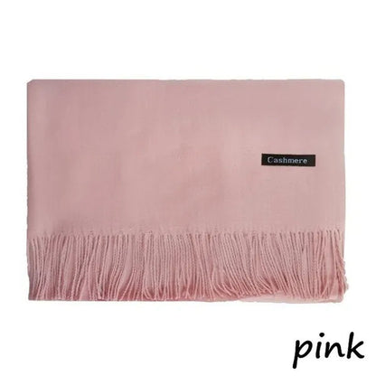 200X*70cm Fashion Solid Color Women Scarf Winter Hijabs Tassels Long Lady Shawls Cashmere Like Pashmina Hijabs Scarves Wraps