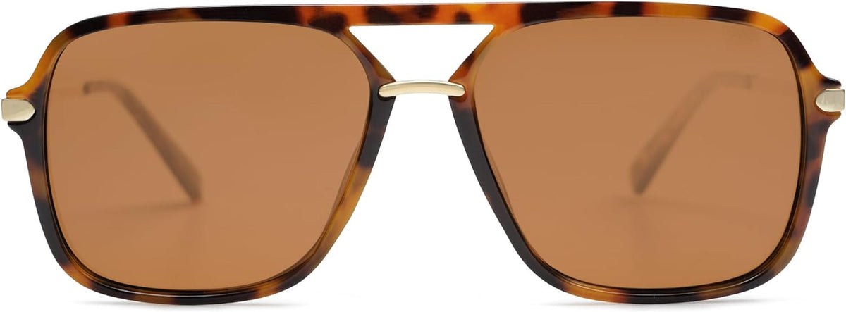 Sunglasses for Women & Men, Square, Retro, Polarized Lens, Trendy Aviator, 90s Shades