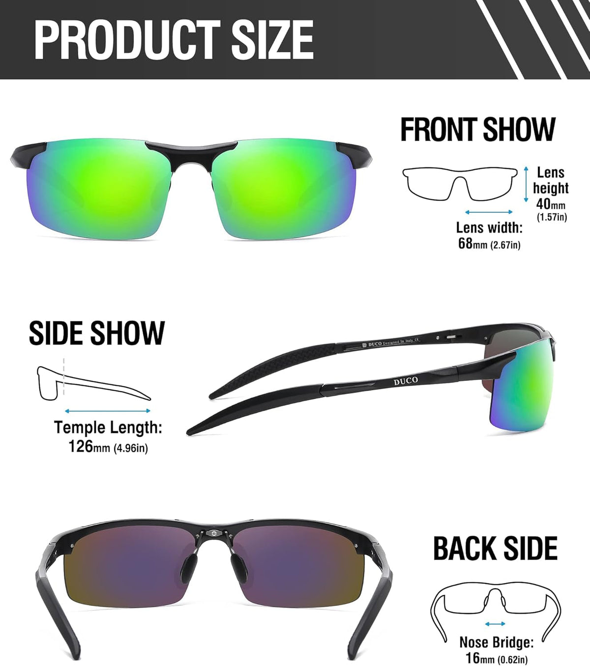 Mens Sports Polarized Sunglasses UV Protection Sunglasses for Men 8177S