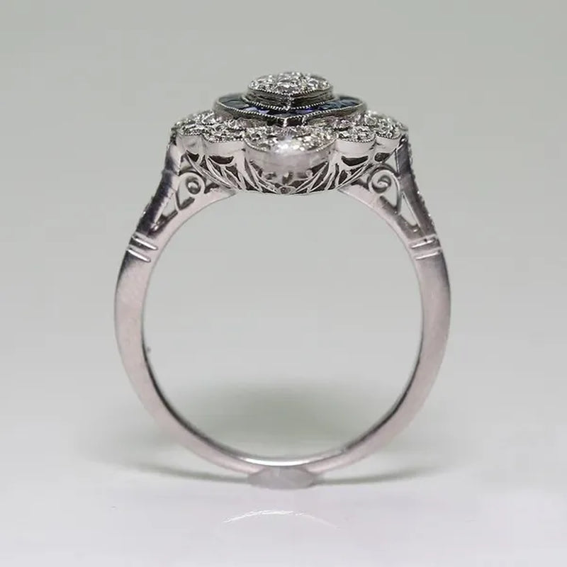 Antique Art Deco Big Ring Bridal Wedding Marriage Engagement Luxury Jewelry