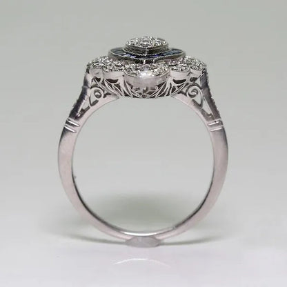 Antique Art Deco Big Ring Bridal Wedding Marriage Engagement Luxury Jewelry