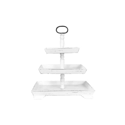 White Decorative 3-Tier Tray
