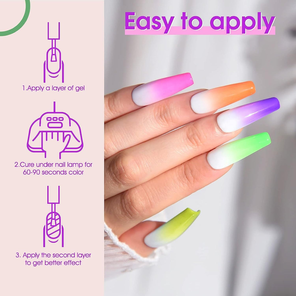 VENALISA Neon Gel Nail Polish Set- 6 Colors Gel Polish Hot Pink Bright Orange Neon Yellow Green Purple Red Gel Polish Kit, DIY Art Home Salon Gifts for Girls