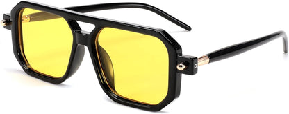 Vintage Square 70s Flat Aviator Sunglasses Women Men Classic Retro Stylish Frame UV400 Sunglasses B2622