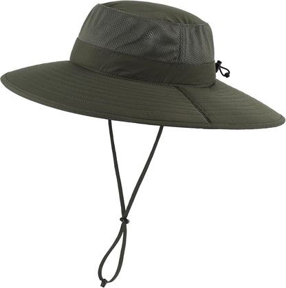 UPF50+ Mens Sun Hat Wide Brim Fishing Hat Foldable Large Brim UV Protection Sun Hat for Men Women Beach Gardening