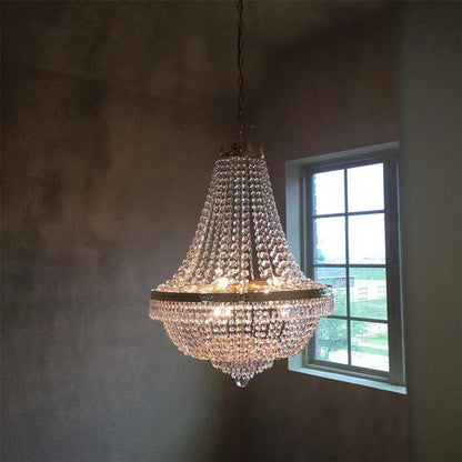 Gold 110V French Empire Crystal Gold Chandelier Lighting, Hanging Crystal Chandelier