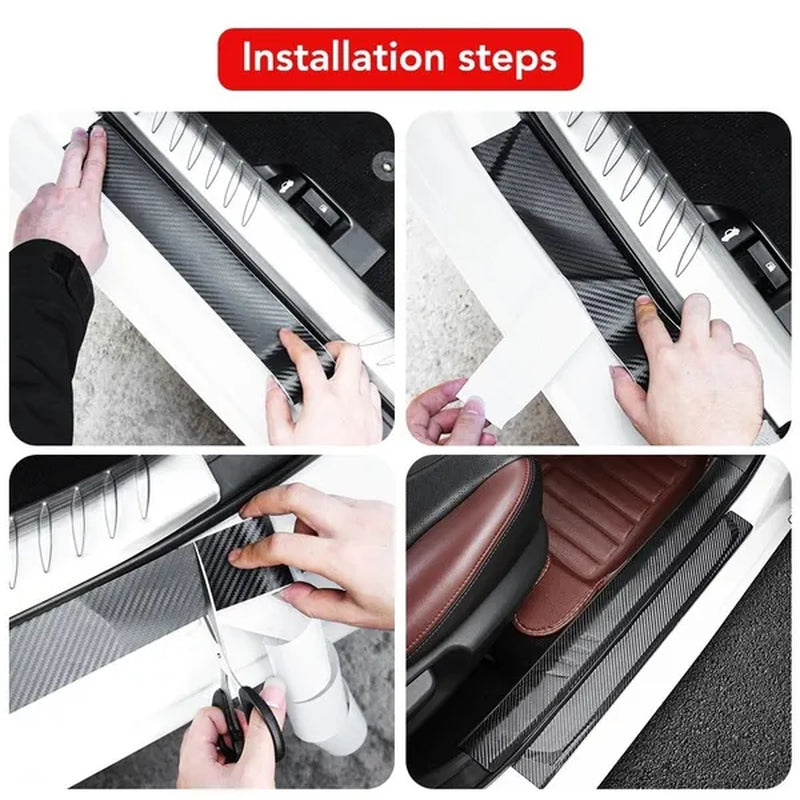 3M/10M 3D Carbon Fiber Car Sticker DIY Paste Protector Strip Car Door Sill Side Mirror Anti Scratch Tape Waterproof Protect Film