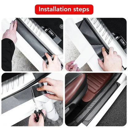 3M/10M 3D Carbon Fiber Car Sticker DIY Paste Protector Strip Car Door Sill Side Mirror Anti Scratch Tape Waterproof Protect Film