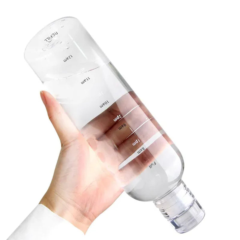 500/ 750ml PC Plastic Water Bottle with Time Marker Creative Large Capacity Leakproof Drink Bottle Gym Sport Water Bottles