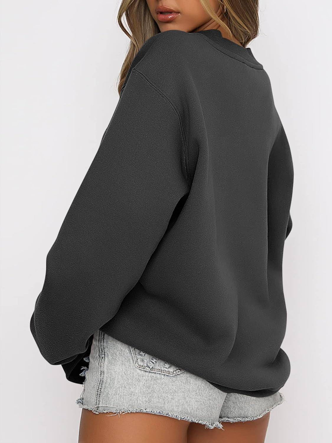 Women'S Sweatshirts Hoodies Crewneck Oversized Fleece Pullover Sweaters Cute Top Y2K Teen Girls Preppy Clothes 2024