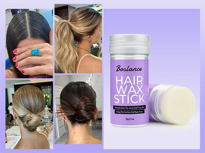 Hair Wax Stick - Strong Hold Styling Wax, Matte Finish Slick Back Stick, Easy Application - Styling Wax for All Hair Types，Natural Ingredients，Long-Lasting Styling，Travel Wax Stick for Hair.