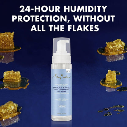 Manuka Honey & Yogurt Smooth & Hold Multi-Styling Hair Mousse for Nourishment 7.5 Oz