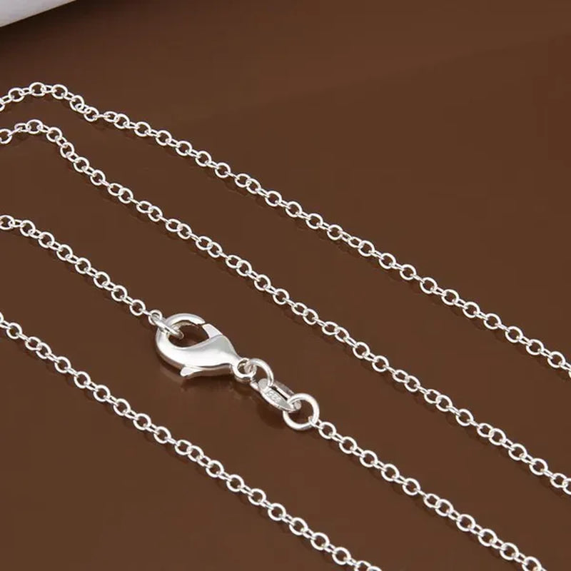 Fashion Jewelry 5pcs/3pcs 925 Sterling Silver "O" Shaped Chain Necklace (DIY Necklace)Size 16-24 Inch